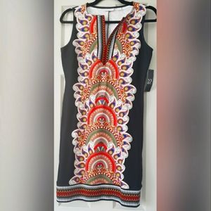 NY&C Placed-print cotton shift dress (XS)